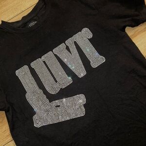 Men’s Black T-Shirt with rhinestone design